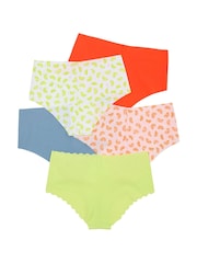 Victoria's Secret Orange/Green/Blue Cheeky 5 Pack Knickers - Image 2 of 2