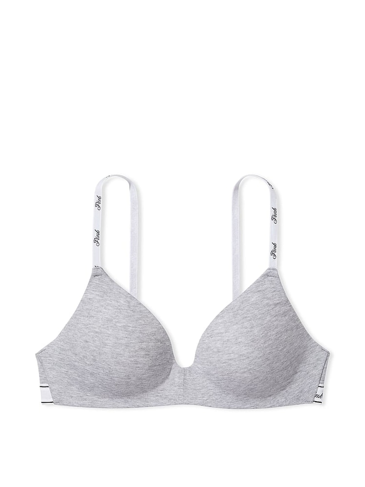Victoria's Secret PINK Medium Heather Grey Non Wired Push Up Bra - Image 3 of 3 Victoria's Secret PINK Medium Heather Grey Non Wired Push Up Bra - Image 3 of 3
