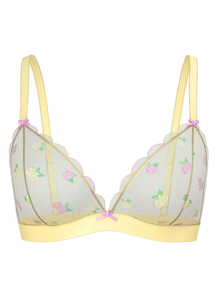 Victoria's Secret PINK Lemon Yellow Bralette Lace Bralette - Image 1 of 2