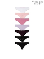Victoria's Secret White/Pink/Purple/Black Thong 7 Pack Knickers - Image 3 of 4