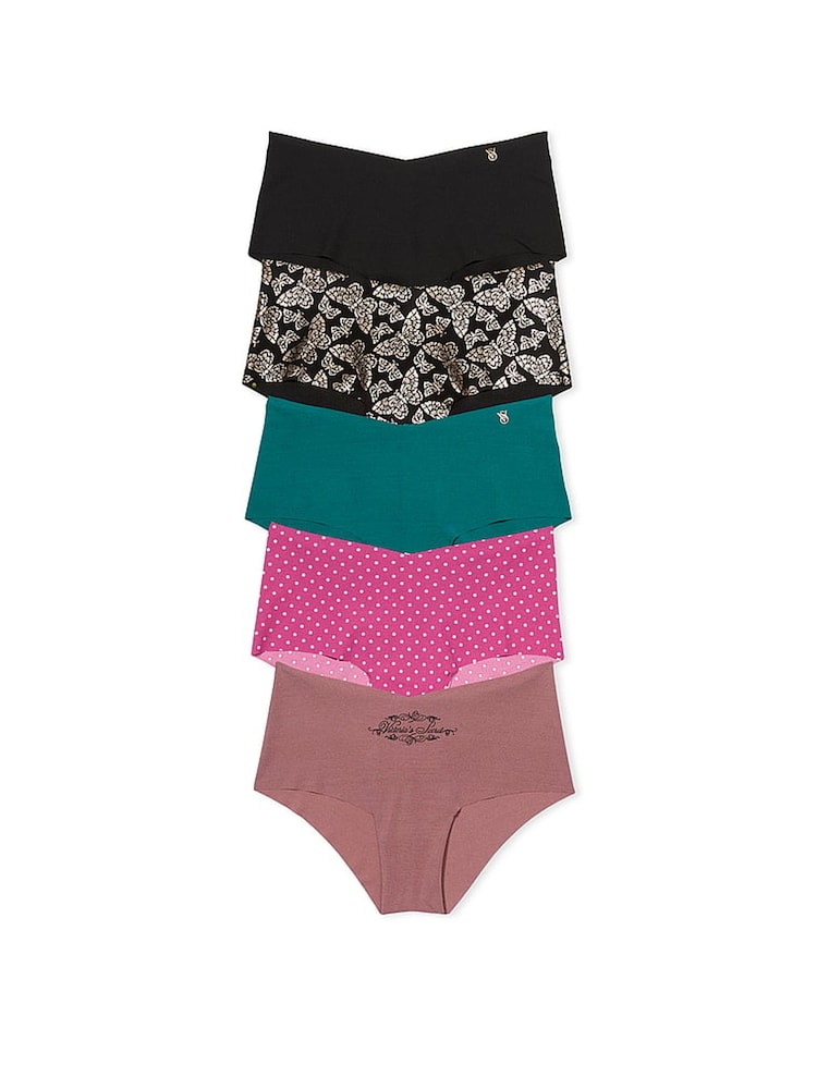 Victoria's Secret Black/Green/Pink Cheeky 5 Pack Knickers - Image 1 of 3 Victoria's Secret Black/Green/Pink Cheeky 5 Pack Knickers - Image 1 of 3