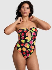 Victoria's Secret PINK Black Ground Fruit Halter Keyhole Charm Swimsuit - Image 1 of 2