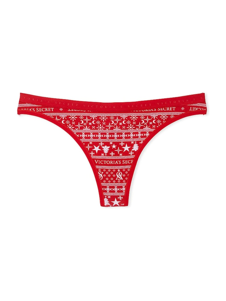 Victoria's Secret Red Fairisle Thong Knickers - Image 1 of 1