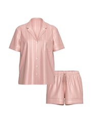 Victoria's Secret Royal Pink Jacquard Satin Short Pyjamas Set - Image 4 of 4