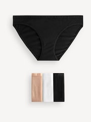 Victoria's Secret Black/White/Nude Bikini Logo 4 Pack Knickers - Image 1 of 8