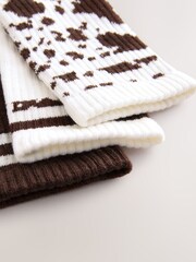 Brown Cow Cushion Sole Ribbed Sport Ankle Socks With Arch Support 3 Pack - Image 5 of 6