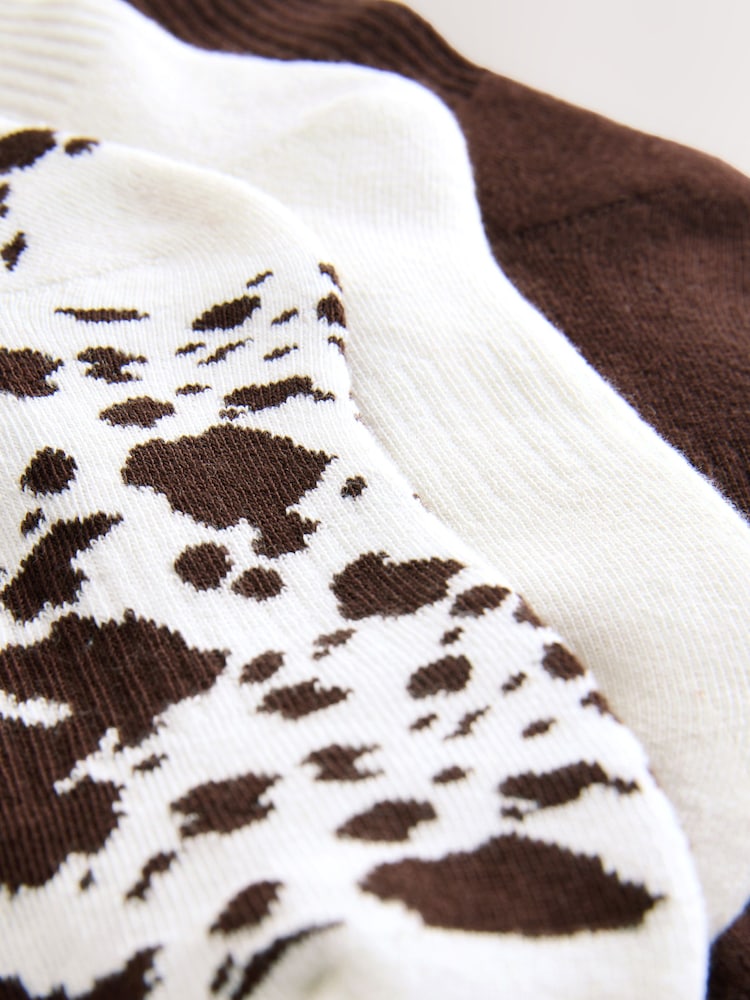 Brown Cow Cushion Sole Ribbed Sport Ankle Socks With Arch Support 3 Pack - Image 6 of 6