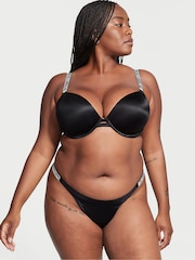 Victoria's Secret Black Thong Shine Strap Knickers - Image 1 of 2