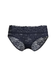Victoria's Secret PINK Noir Navy Blue Hipster Floral Lace Knickers - Image 1 of 1