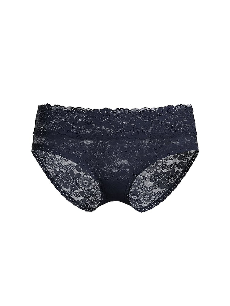 Victoria's Secret PINK Noir Navy Blue Hipster Floral Lace Knickers - Image 1 of 1