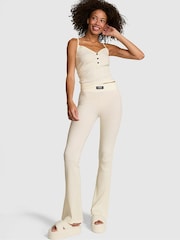 Victoria's Secret PINK Creamer White Ribbed Pyjama Set - Image 1 of 2