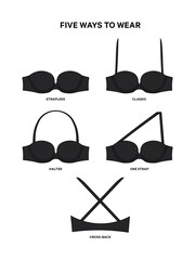 Victoria's Secret Black Strapless Multiway Push Up Bra - Image 5 of 5
