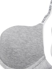 Victoria's Secret Medium Heather Grey Full Cup Push Up Cotton Logo Bra - Image 4 of 4
