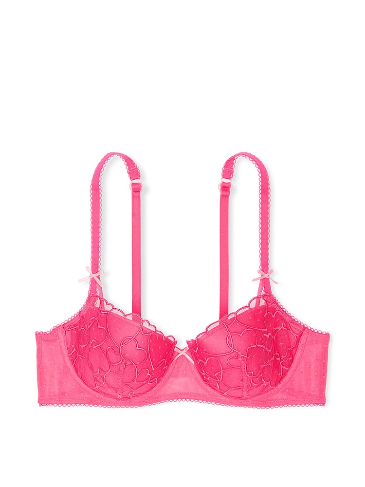 Victoria's Secret PINK Double Bubble Pink Heart Embroidery Bra - Image 3 of 3