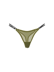 Victoria's Secret PINK Olive Green Thong Logo Knickers - Image 3 of 3