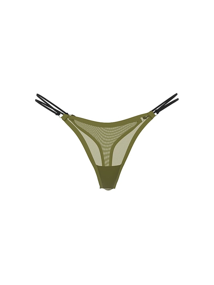 Victoria's Secret PINK Olive Green Thong Logo Knickers - Image 3 of 3 Victoria's Secret PINK Olive Green Thong Logo Knickers - Image 3 of 3