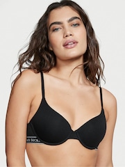 Victoria's Secret Black Band Lightly Lined Demi Logo Bra - Image 1 of 3