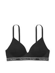 Victoria's Secret Black Band Non Wired Lightly Lined Cotton Logo Bra - Image 3 of 4