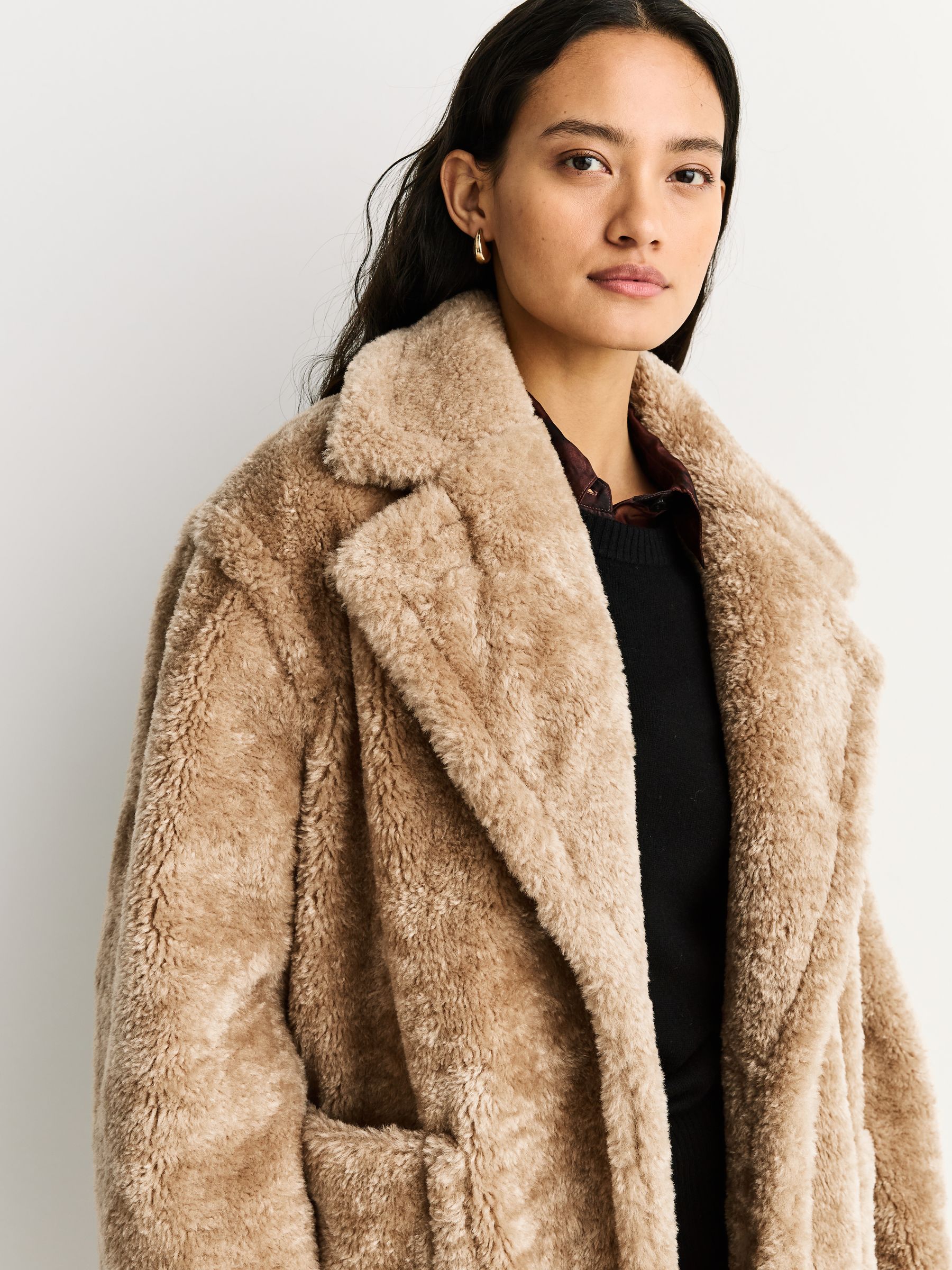 Buy BOSS Orange Catedy Teddy Borg Coat from Next USA