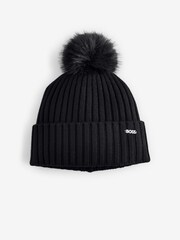 BOSS Black Lonie Knitted Pom Beanie Hat - Image 1 of 1