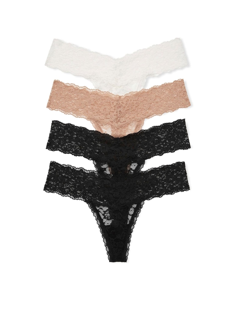 Victoria's Secret Black/Nude/White Thong 4 Pack Knickers - Image 2 of 8 Victoria's Secret Black/Nude/White Thong 4 Pack Knickers - Image 2 of 8