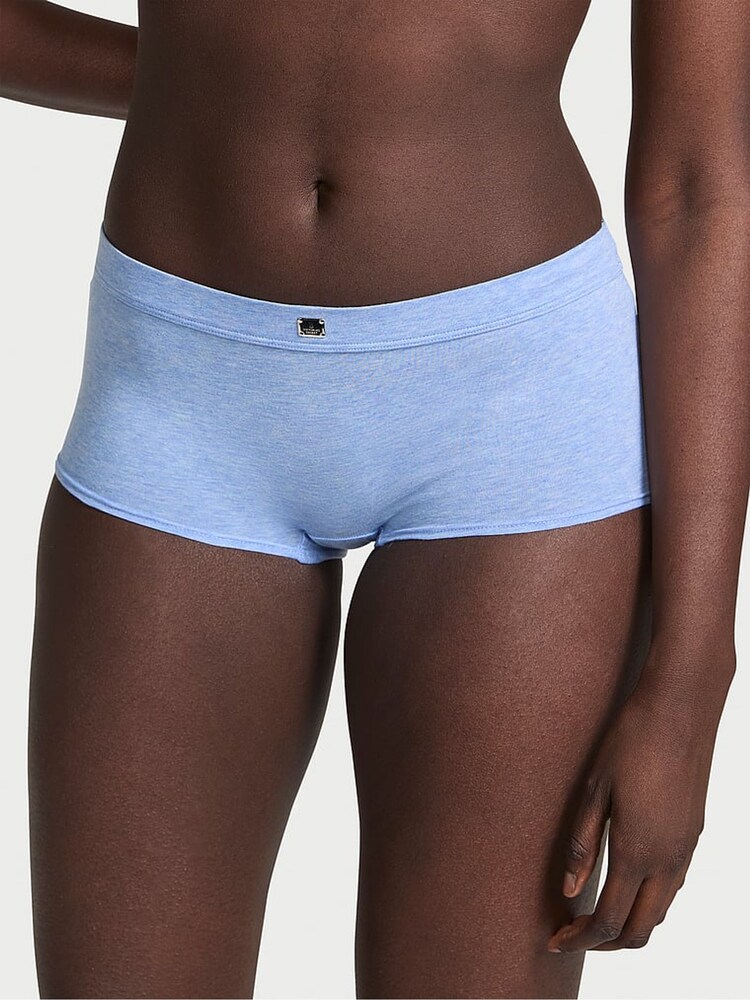 Victoria's Secret Heather Cornflower Blue Short Cotton Logo Knickers - Image 1 of 2