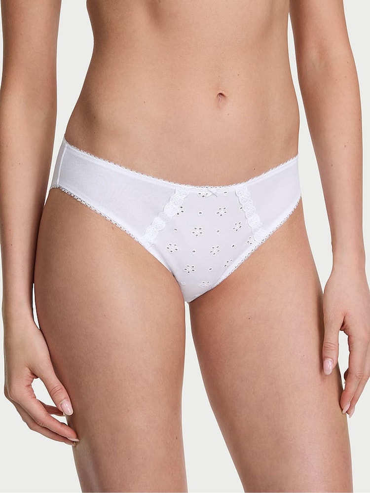 Victoria's Secret White Bikini Eyelet Knickers - Image 1 of 2