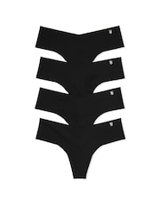 Victoria's Secret Black Thong 4 Pack Knickers - Image 1 of 8