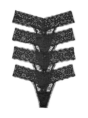 Victoria's Secret Black Thong 4 Pack Knickers - Image 2 of 8