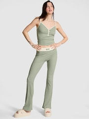 Victoria's Secret PINK Green Garden Ribbed Pyjama Set - Image 1 of 2