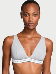 Victoria's Secret Medium Heather Grey Bralette Cotton Logo Bralette - Image 1 of 3