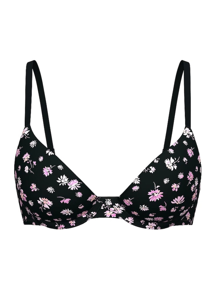 Victoria's Secret PINK Black Floral Push Up Bra - Image 1 of 2 Victoria's Secret PINK Black Floral Push Up Bra - Image 1 of 2