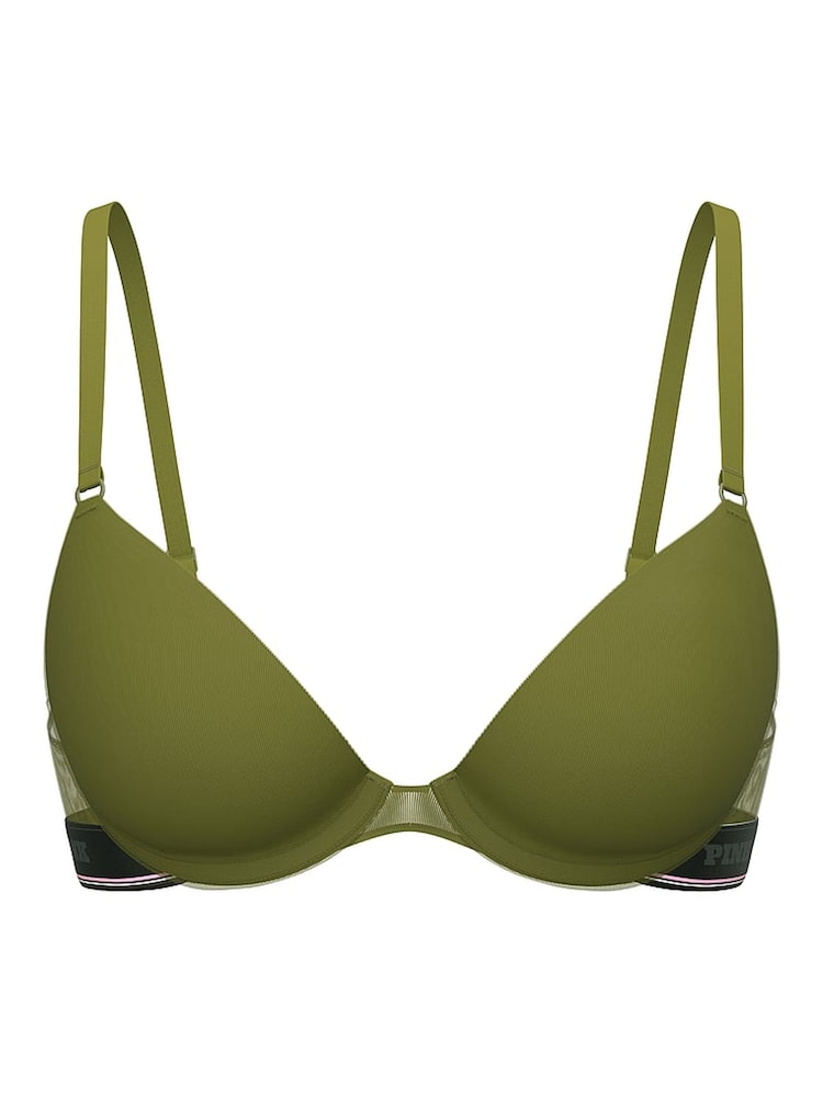 Victoria's Secret PINK Olive Green Super Push Up Mesh Bra - Image 3 of 3