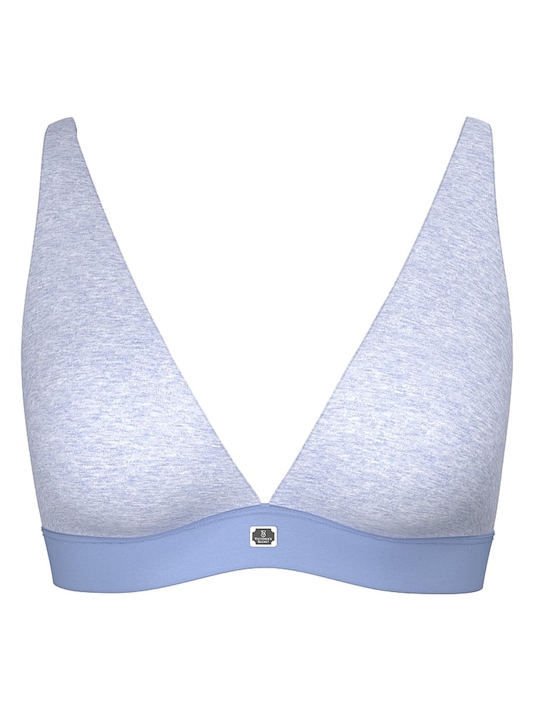 Victoria's Secret Heather Cornflower Blue Bralette Cotton Logo - Image 1 of 2 Victoria's Secret Heather Cornflower Blue Bralette Cotton Logo - Image 1 of 2