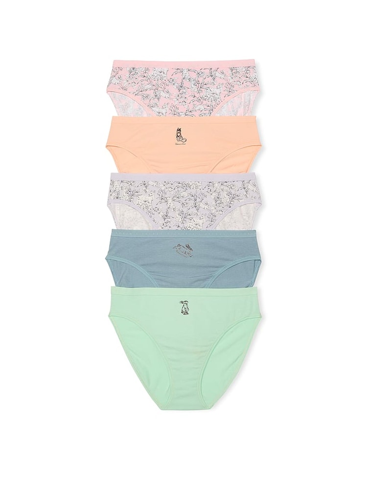 Victoria's Secret Pink/Orange/Blue/Green Brief Logo 5 Pack Knickers - Image 1 of 3 Victoria's Secret Pink/Orange/Blue/Green Brief Logo 5 Pack Knickers - Image 1 of 3