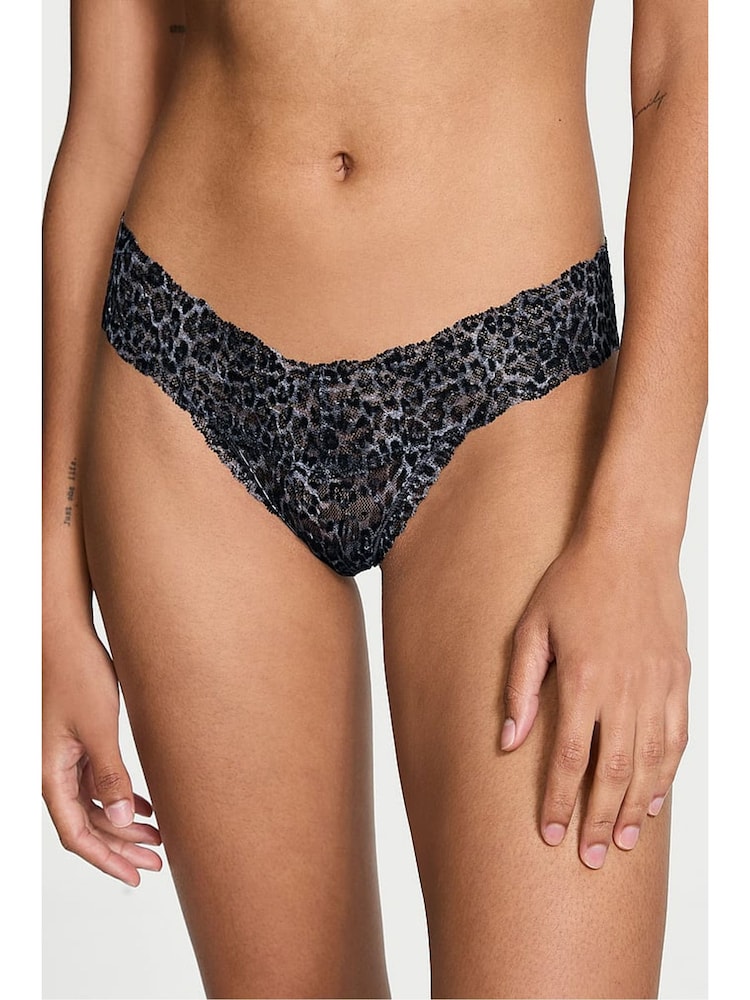 Victoria's Secret Grey Leopard Thong Knickers - Image 1 of 3