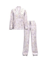 Victoria's Secret Purple Floral Satin Long Pyjamas Set - Image 3 of 3