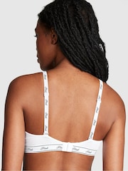 Victoria's Secret PINK Optic White Cotton Cotton Logo Bra - Image 2 of 3