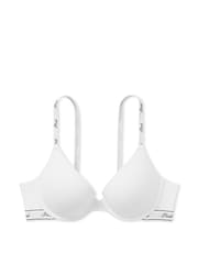 Victoria's Secret PINK Optic White Cotton Cotton Logo Bra - Image 3 of 3