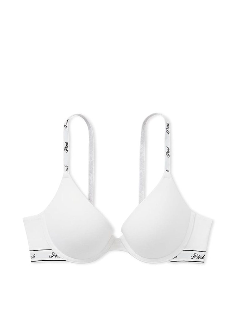 Victoria's Secret PINK Optic White Cotton Cotton Logo Bra - Image 3 of 3 Victoria's Secret PINK Optic White Cotton Cotton Logo Bra - Image 3 of 3