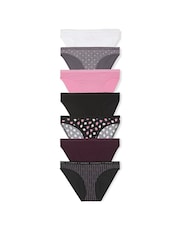 Victoria's Secret White/Grey/Pink/Black Bikini 7 Pack Logo Knickers - Image 1 of 2