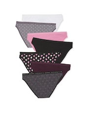 Victoria's Secret White/Grey/Pink/Black Bikini 7 Pack Logo Knickers - Image 2 of 2