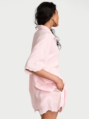 Victoria's Secret Angel Pink Eyelet Cotton Modal Long Pyjamas Set - Image 2 of 3