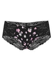 Victoria's Secret PINK Black Floral Hipster No Show Lace Trim Knickers - Image 3 of 3