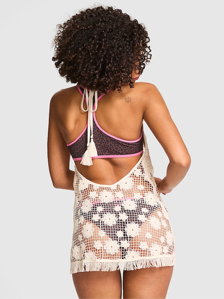 Victoria's Secret PINK White Shell Halter Mini Dress - Image 2 of 3