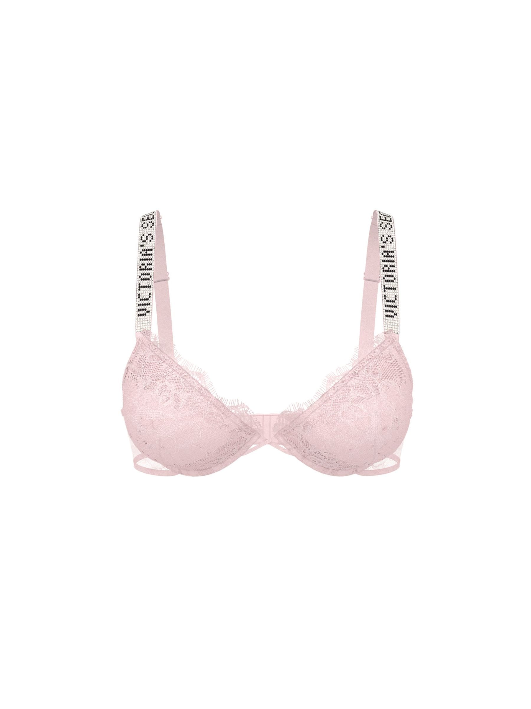 Victoria's Secret Angel Pink Lightly Lined Demi Shine Strap Lace Bra