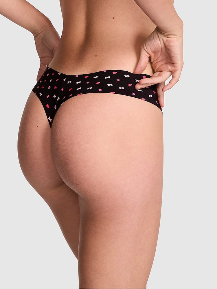 Victoria's Secret PINK Black PINK Print Thong No Show Knickers - Image 2 of 3 Victoria's Secret PINK Black PINK Print Thong No Show Knickers - Image 2 of 3
