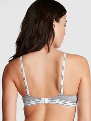 Victoria's Secret PINK Medium Heather Grey Super Push Up Cotton Blend Logo Bra - Image 2 of 3
