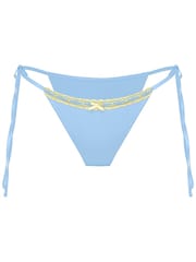 Victoria's Secret PINK Smooth Sailing Blue Tie Side Bikini Bottoms - Image 3 of 3