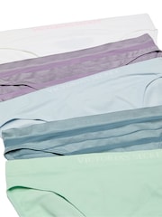 Victoria's Secret White/Purple/Blue/Green Bikini Knickers 5 Pack - Image 4 of 4